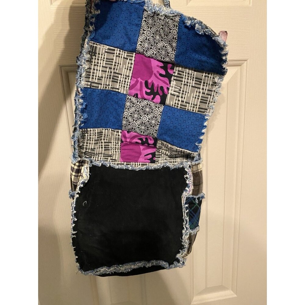Boho Crossbody Shoulder Bag Purse Colorful Patchwork Green Blue Black - Picture 4 of 14